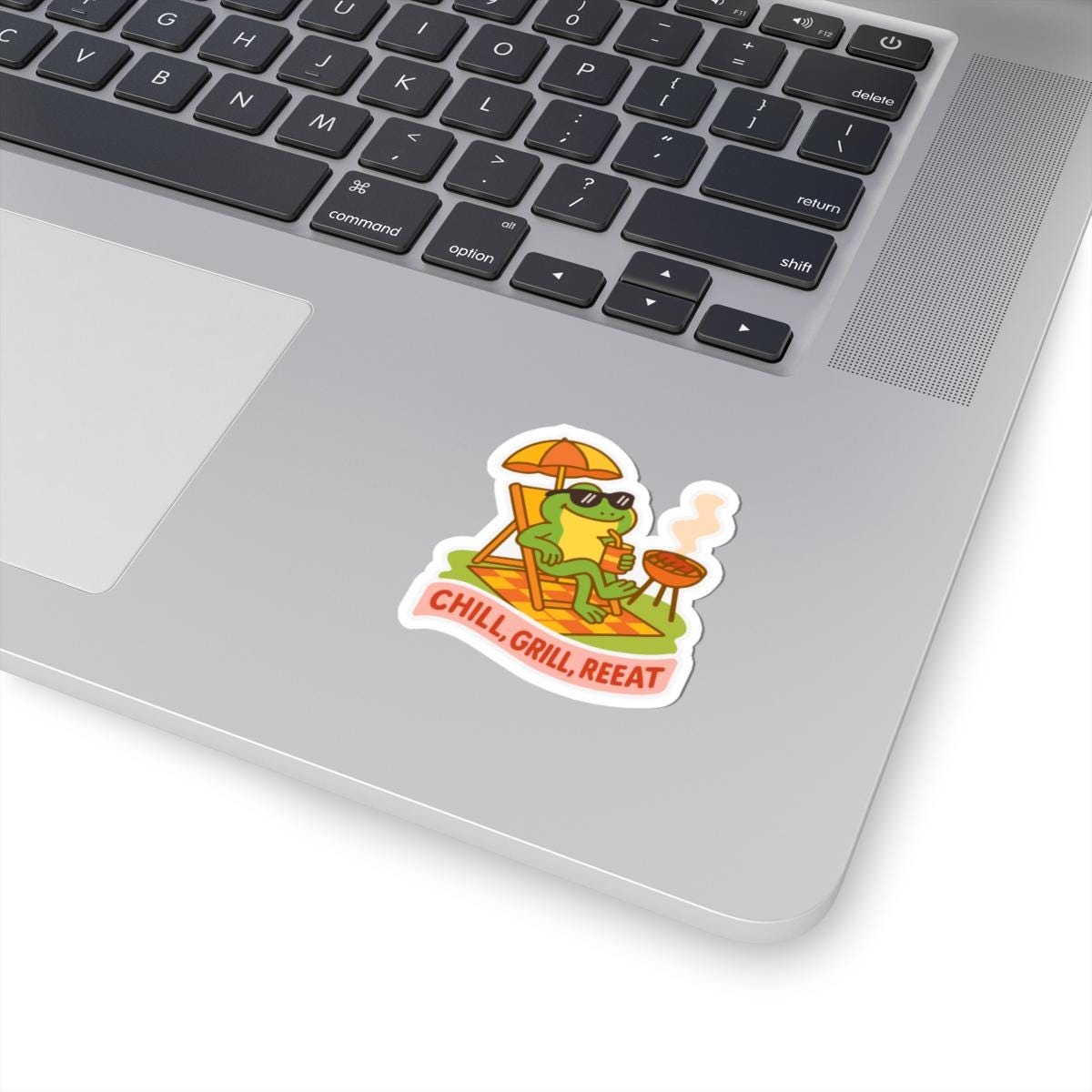 Frog BBQ Sticker | Funny Summer Vinyl Decal, Waterproof Outdoor Grill Art