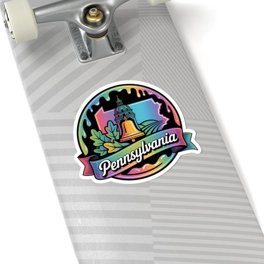 ColorFlow | Pennsylvania Liberty Bell Skyline Vinyl Sticker | Keystone State Landmark Travel Art Decal