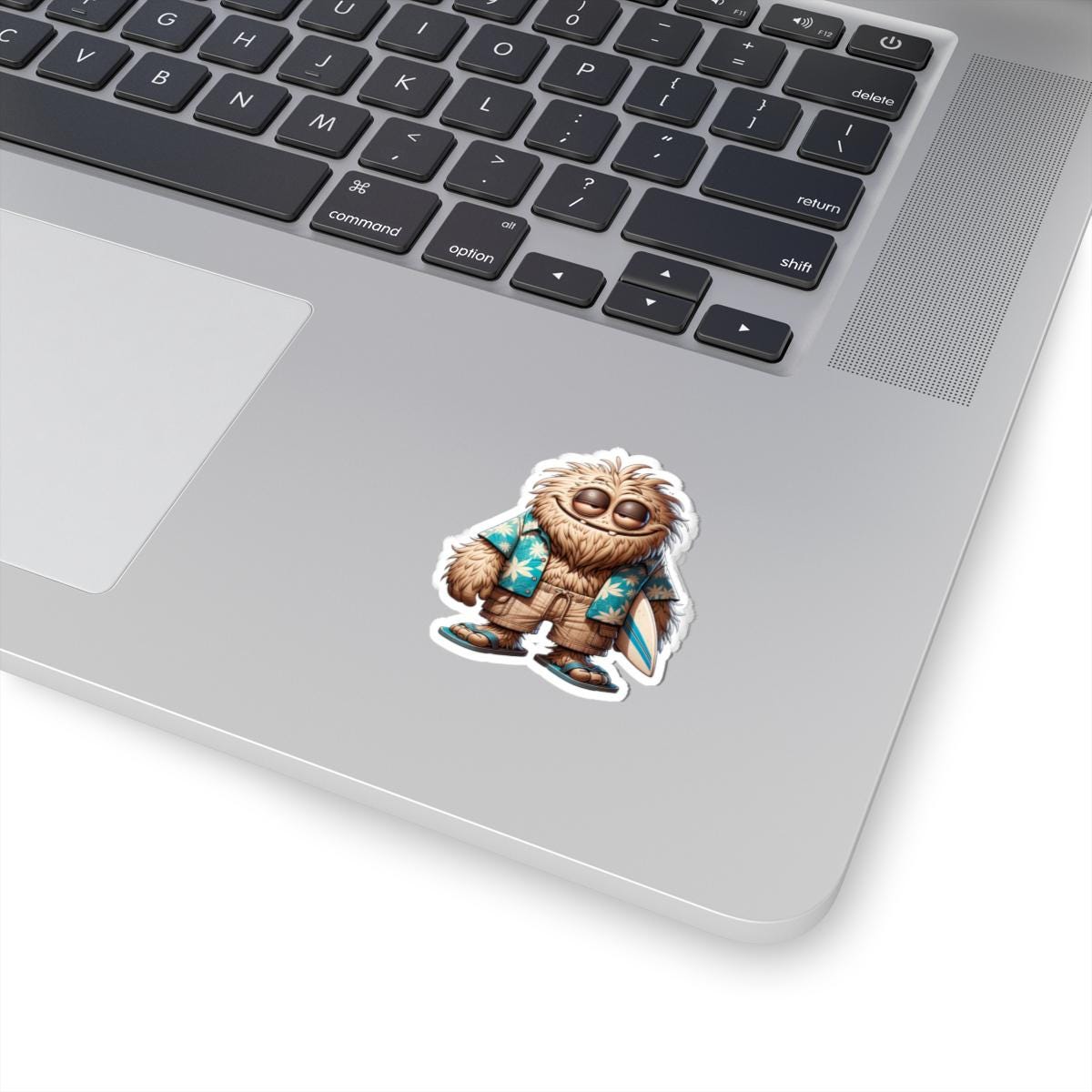 Surfer Monster Sticker | Hawaiian Beach Vibes Character Art (Kiss Cut)