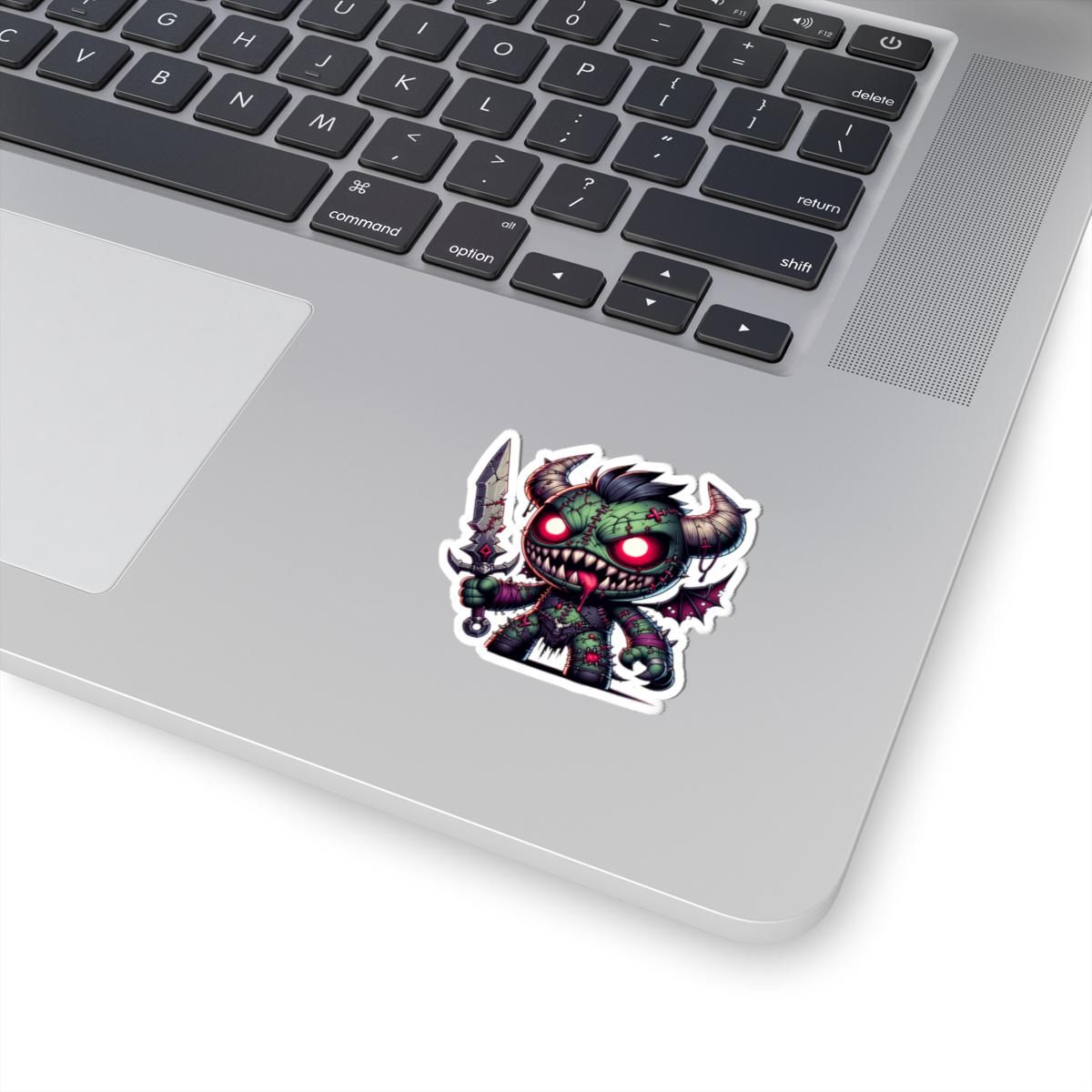 Green Stitched Demon Monster Vinyl Sticker | Sword Art Decal (Waterproof)