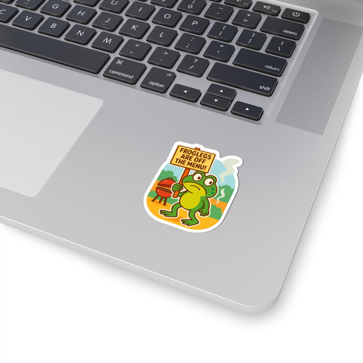 ColorFlow | Froglegs Off The Menu BBQ Frog Sticker | Funny Protest Vinyl Decal | Waterproof Grill Party Frog Sticker