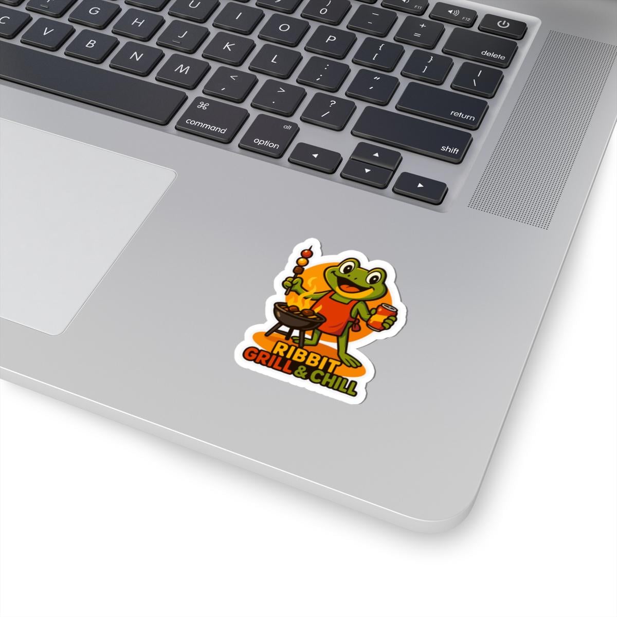 ColorFlow | Ribbit Grill And Chill Frog BBQ Sticker | Waterproof Vinyl Decal For Grilling Lovers And Summer Party Fun