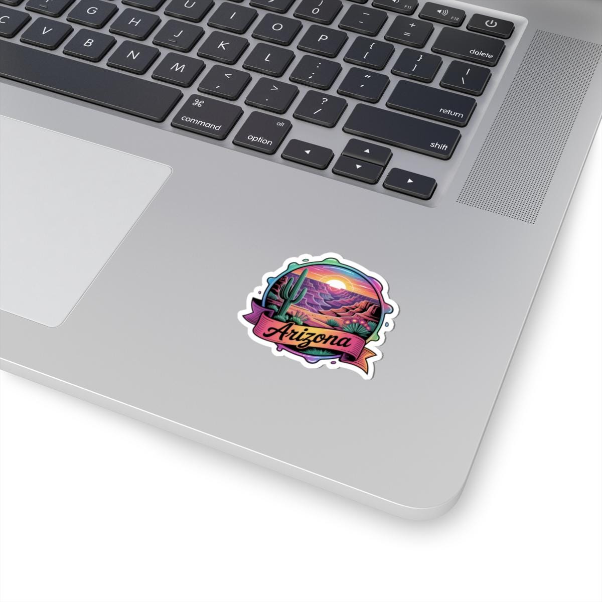 Arizona Desert Sunset Retro Travel Sticker | Southwestern Cactus Canyon Decal