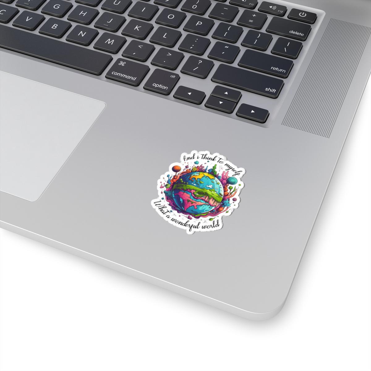 ColorFlow | What a Wonderful World Colorful Earth Retro Positivity Art Vinyl Sticker