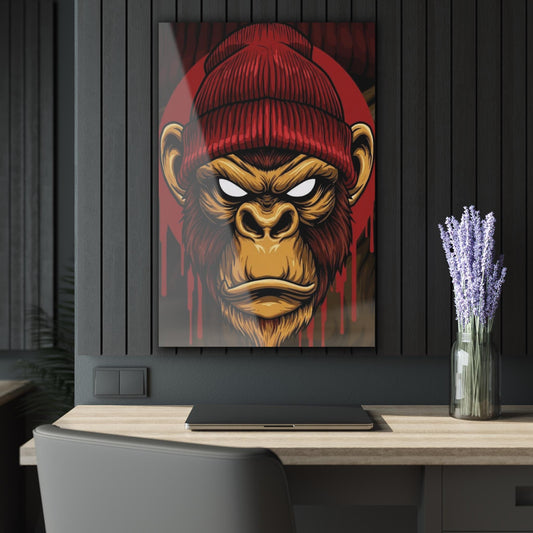 ColorFlow | Angry Monkey Graffiti Metal Art Print | Street Art Artwork | Urban Decor | Tattoo Style Decor | Modern Wall Decor
