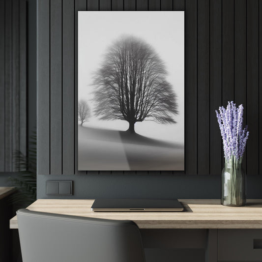 ColorFlow | Lone Winter Tree Metal Art Print | Minimal Nature Artwork | Moody Landscape Decor | Scandinavian Decor | Calm Art