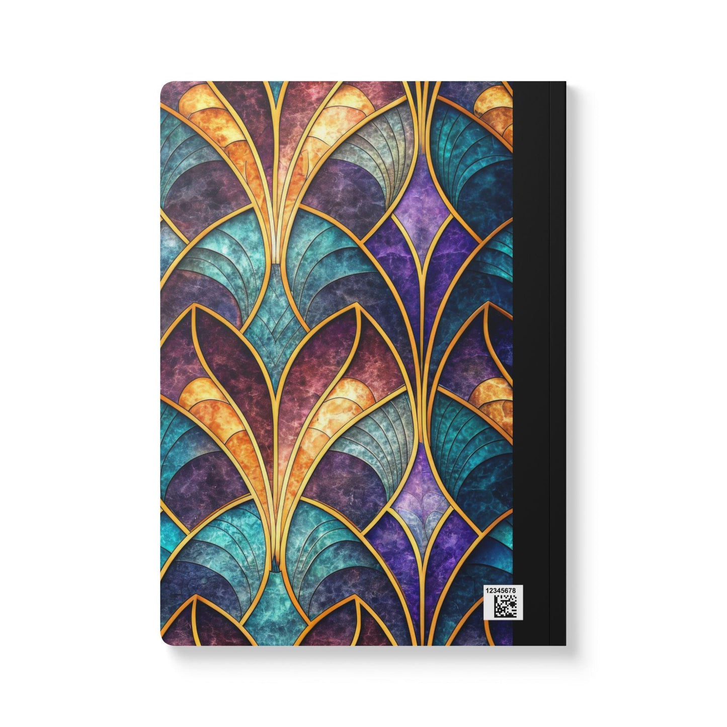 ColorFlow | Jewel Tone Art Deco Composition Notebook | Luxe Geometric Pattern Journal for School Work and Writing