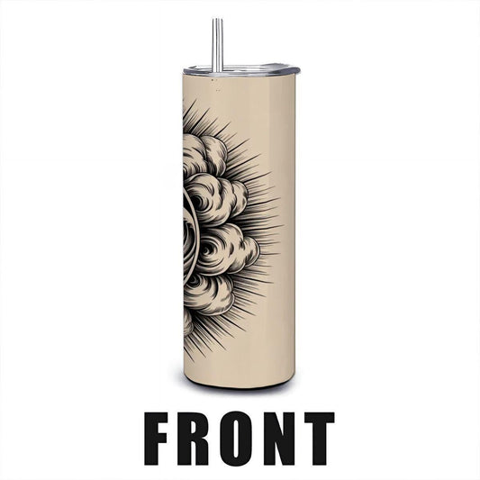 20oz Straight Stainless Steel Tumbler with Straw(Made in USA)