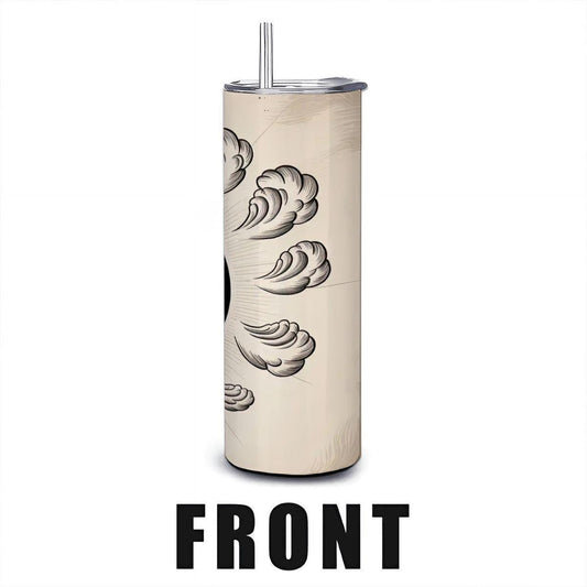 20oz Straight Stainless Steel Tumbler with Straw(Made in USA)