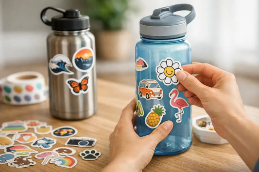 How to Decorate Water Bottles With Stickers