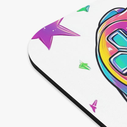 Colorful mousepad with stars and a game controller design