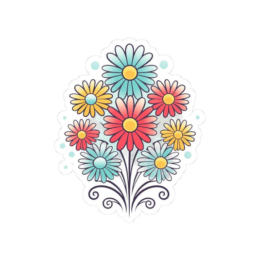 Daisy Bouquet Sticker: Retro Floral Vinyl Decal
