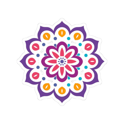 Floral Mandala Sticker: Vibrant Boho Vinyl Decal for Laptop, Journal