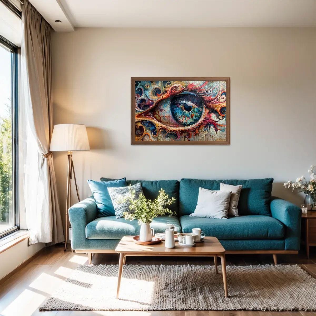 Eye of the Spiral Wooden Jigsaw Puzzle: Surreal Psychedelic Art