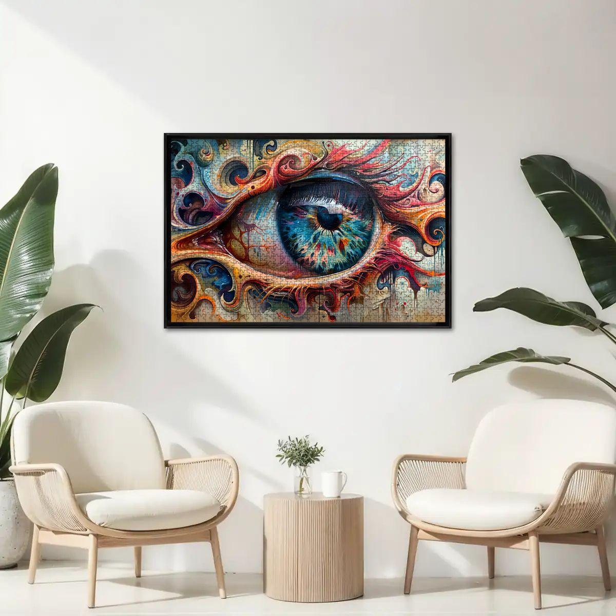 Eye of the Spiral Wooden Jigsaw Puzzle: Surreal Psychedelic Art