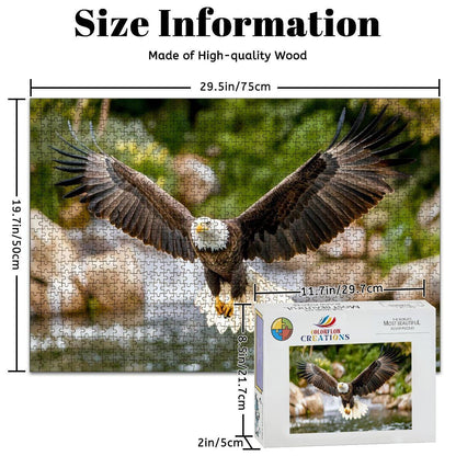 Bald Eagle Wooden Puzzle: Wings of Freedom, Wildlife Nature Gift
