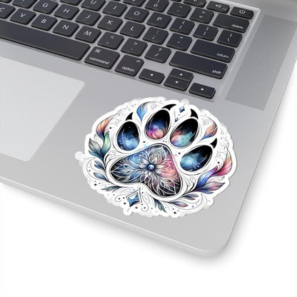 Galaxy Paw Print Sticker: Mystical Mandala Dog Decal