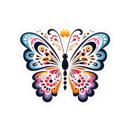 Boho Butterfly Sticker: Vibrant Floral Insect Art, Waterproof Vinyl