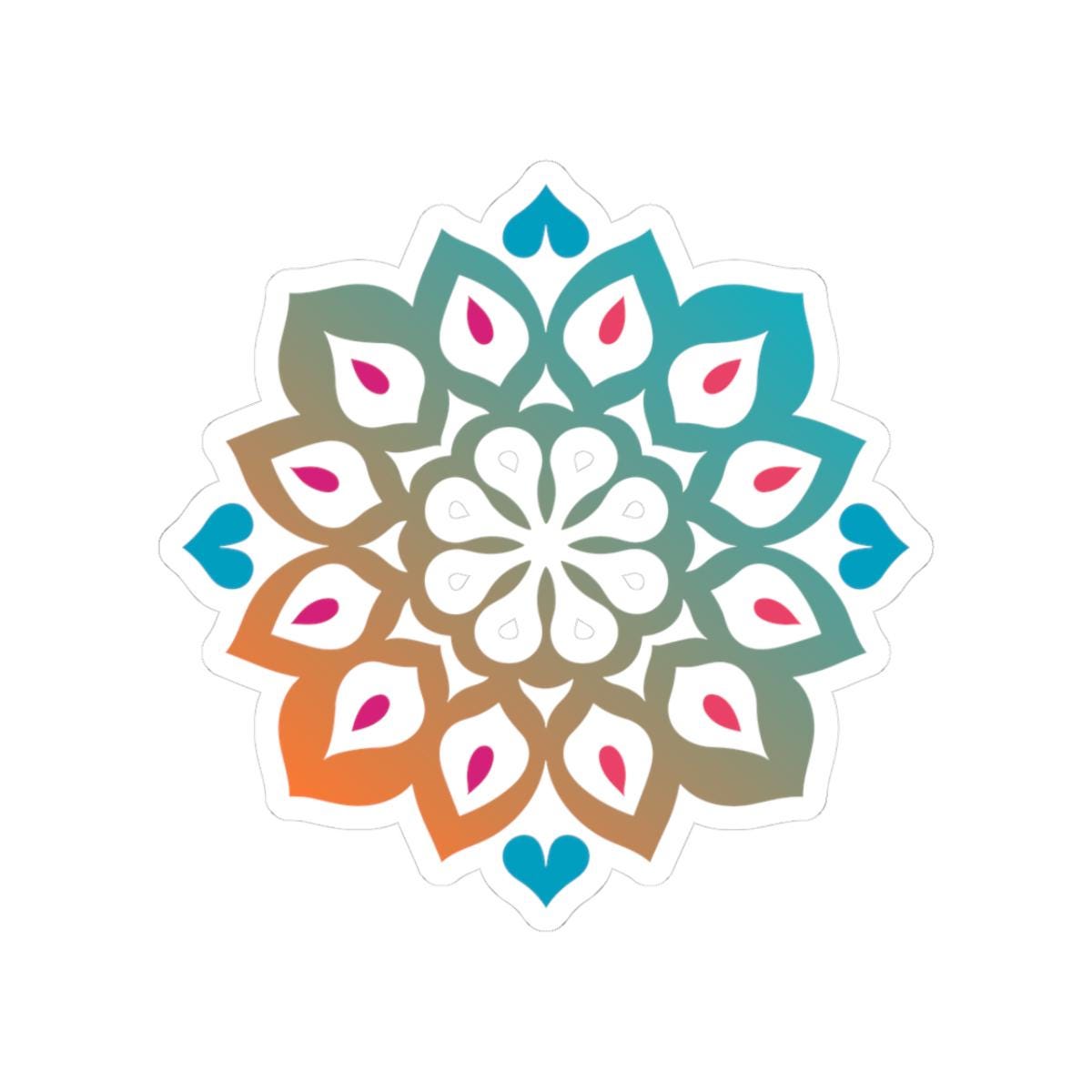 Gradient Mandala Sticker: Boho Sacred Geometry Vinyl Decal