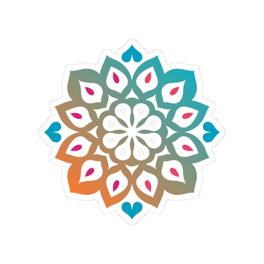 Gradient Mandala Sticker: Boho Sacred Geometry Vinyl Decal
