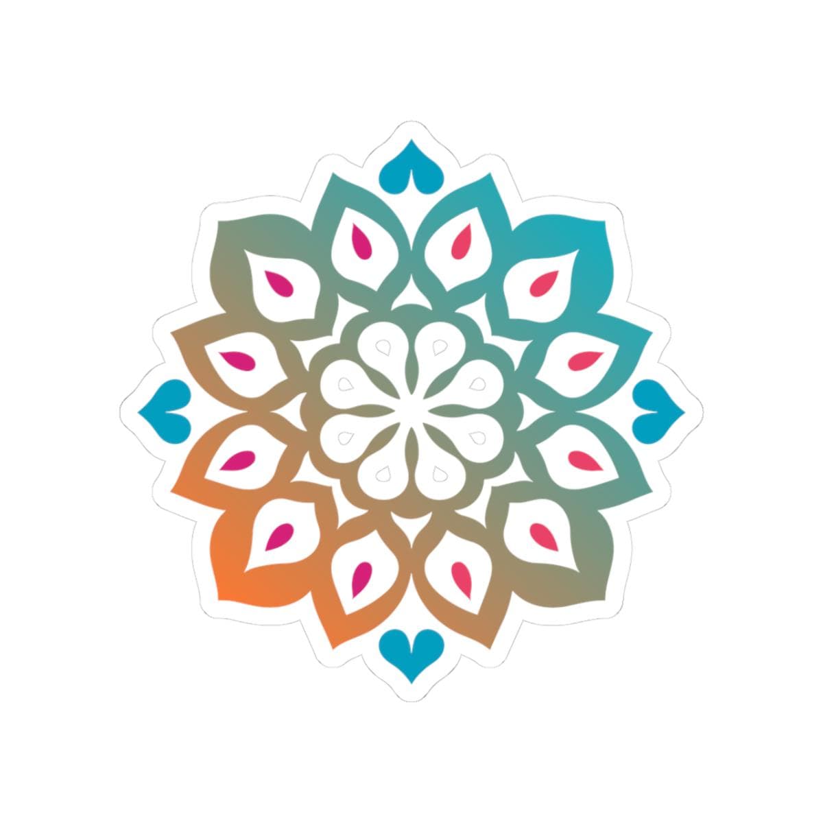 Gradient Mandala Sticker: Boho Sacred Geometry Vinyl Decal