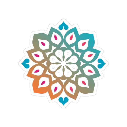 Gradient Mandala Sticker: Boho Sacred Geometry Vinyl Decal