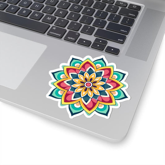 ColorFlow | Vibrant Boho Mandala Sticker | Colorful Sacred Geometry Decal | Spiritual Art