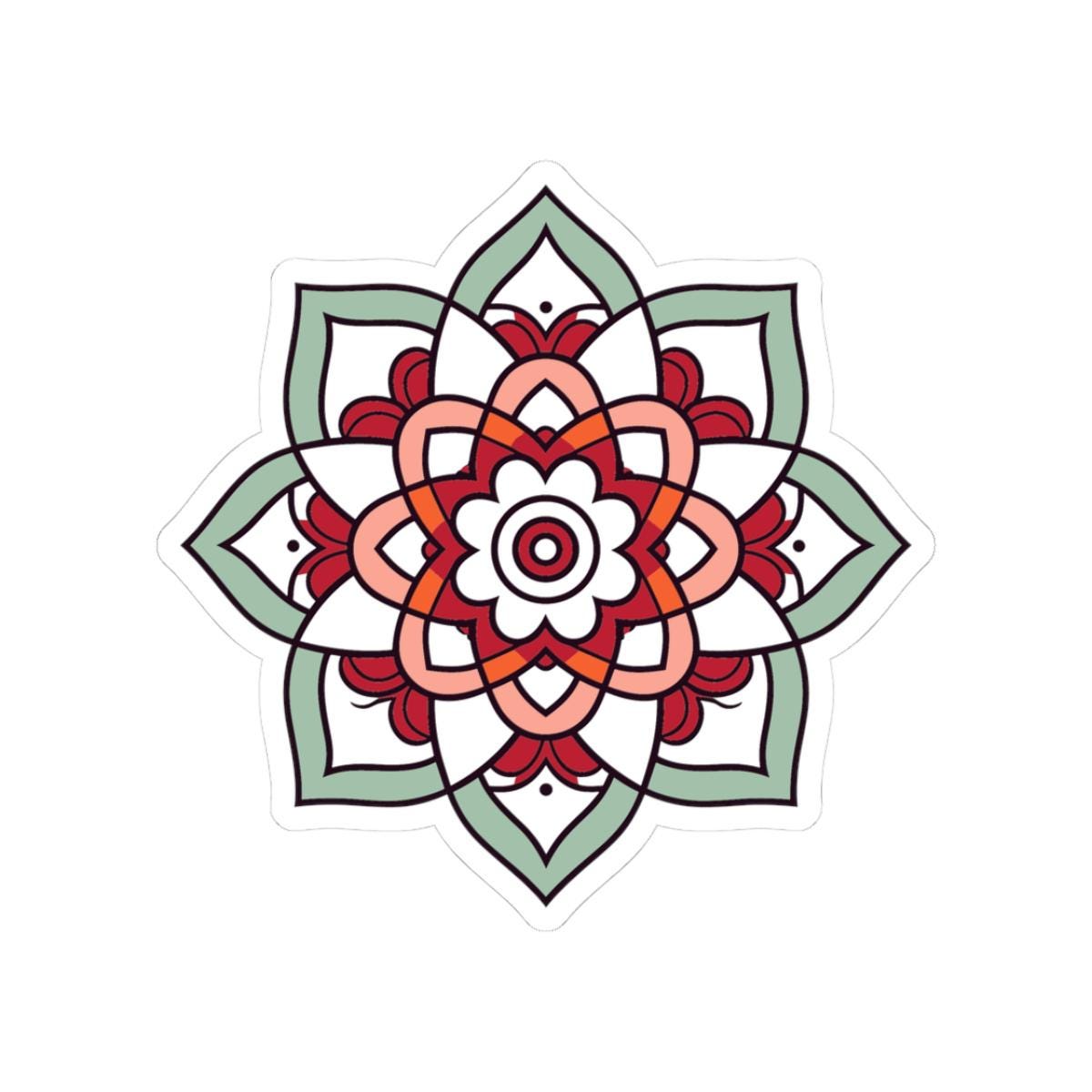 ColorFlow | Minimalist Mandala Sticker | Elegant Sacred Geometry Decal | Calm Boho Art