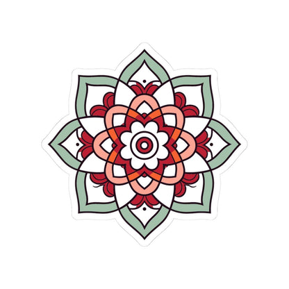 ColorFlow | Minimalist Mandala Sticker | Elegant Sacred Geometry Decal | Calm Boho Art