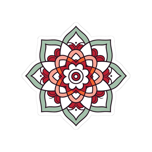ColorFlow | Minimalist Mandala Sticker | Elegant Sacred Geometry Decal | Calm Boho Art