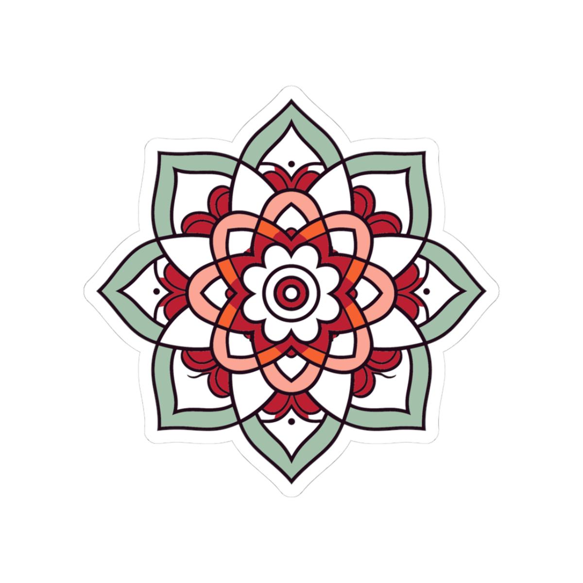ColorFlow | Minimalist Mandala Sticker | Elegant Sacred Geometry Decal | Calm Boho Art