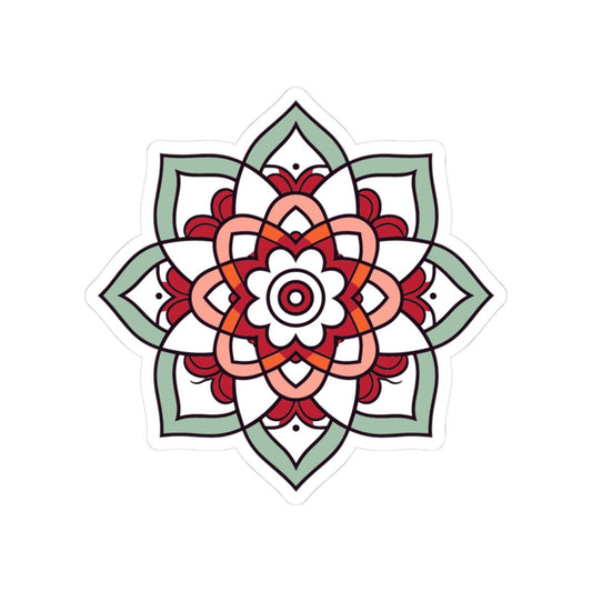 ColorFlow | Minimalist Mandala Sticker | Elegant Sacred Geometry Decal | Calm Boho Art