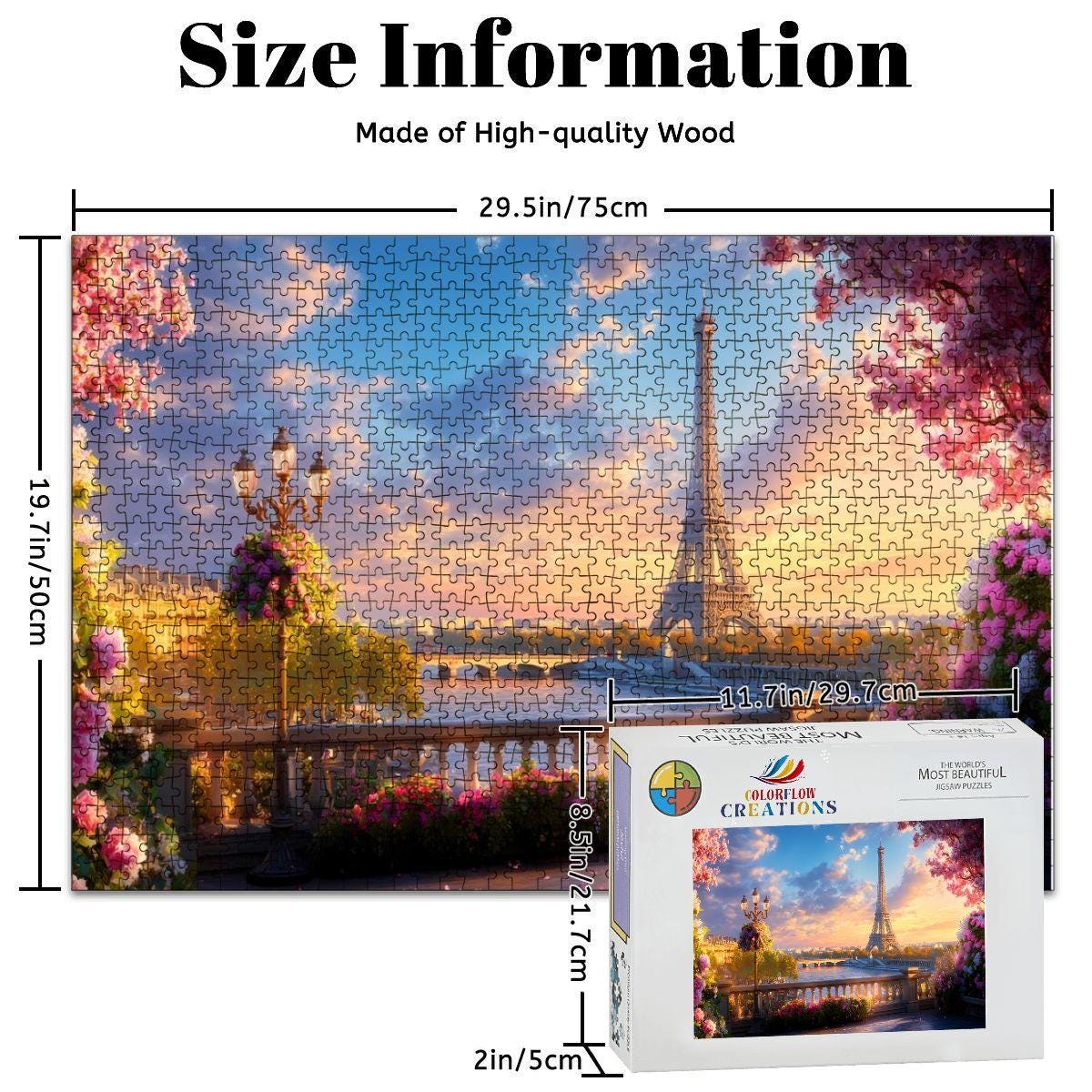 Eiffel Tower Wooden Puzzle: Parisian Romance, Scenic French Travel