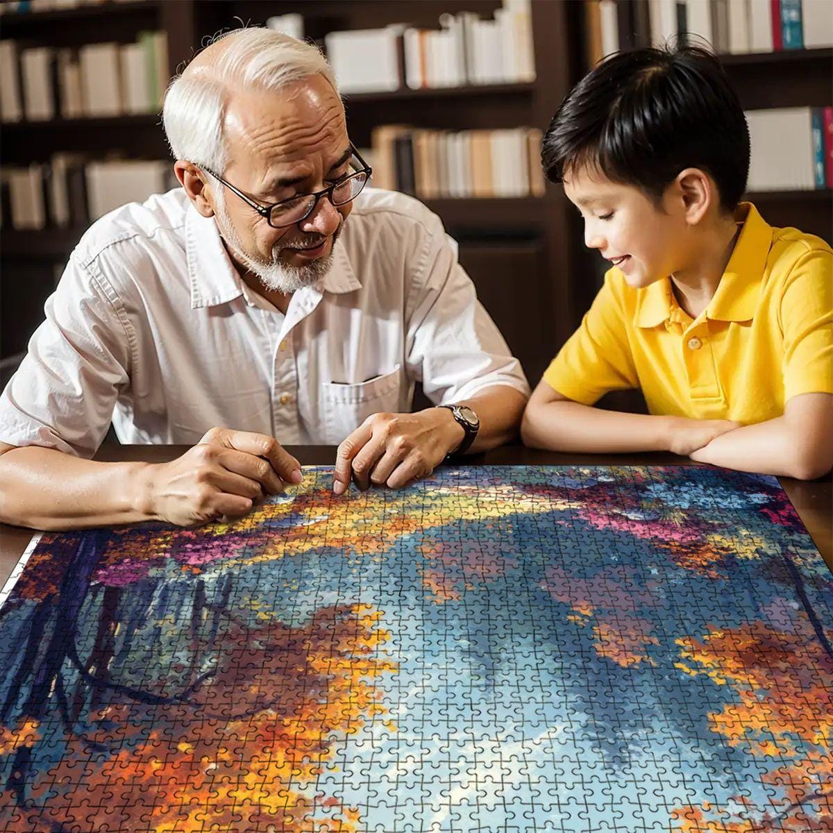 ColorFlow | Vibrant Fall Forest Puzzle 1000pc | Premium Wooden Jigsaw