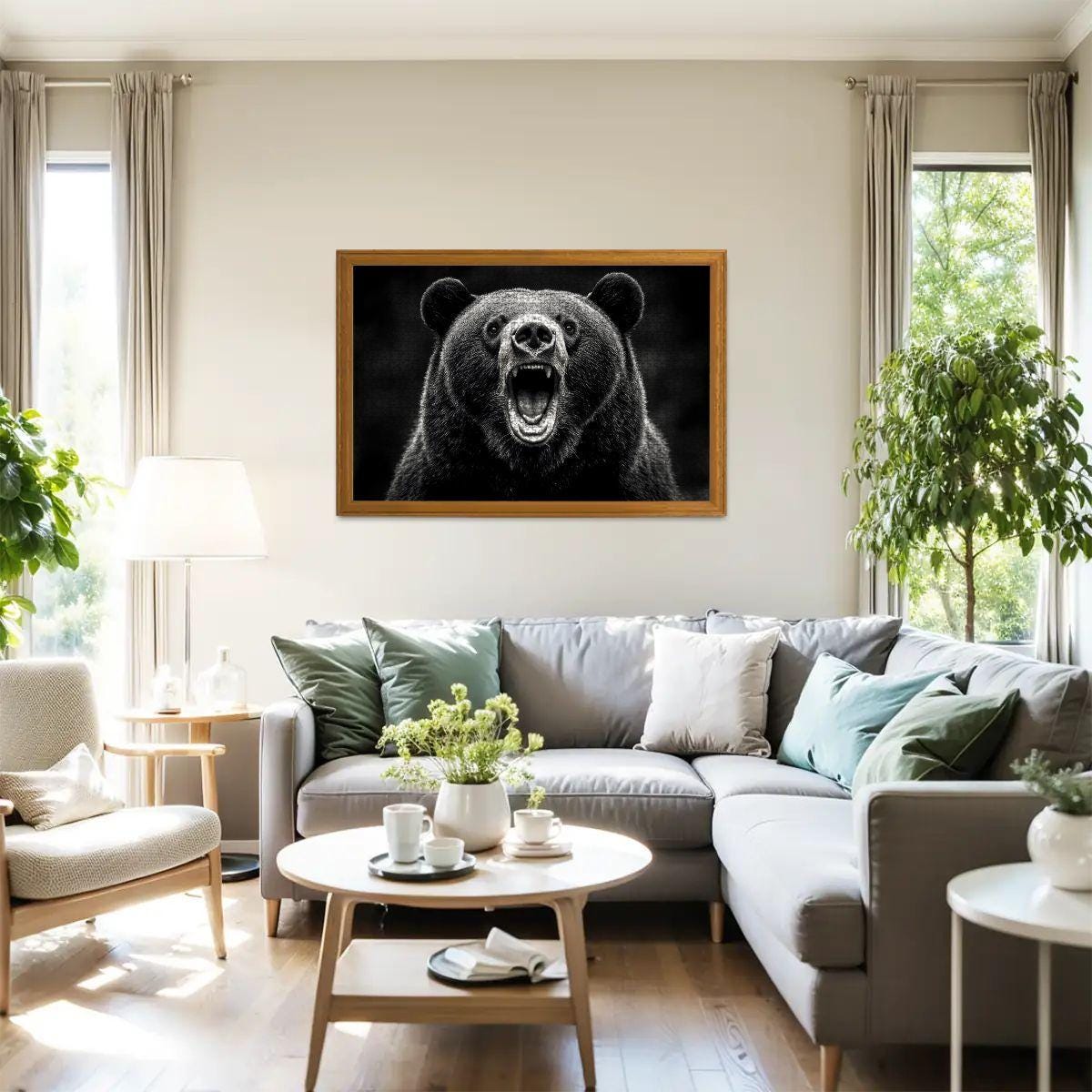 ColorFlow |  Wooden Puzzle | Roaring Black Bear | Bold Wildlife Wood Jigsaw Puzzle
