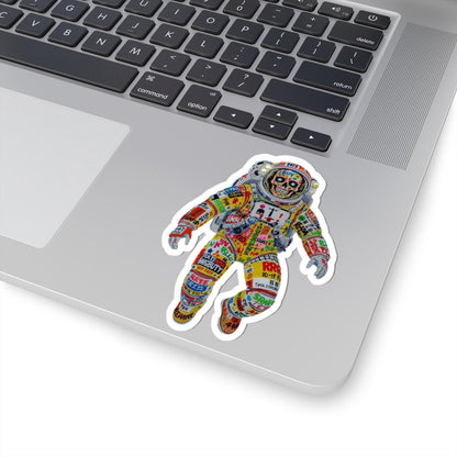 ColorFlow | Pop Art Graffiti Skull Astronaut Sticker | Rebellious Space Vinyl Decal for Creatives