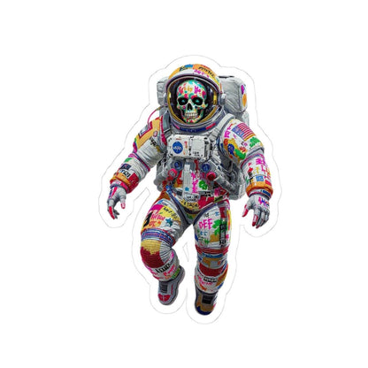 ColorFlow | Graffiti Skull Astronaut Sticker | Neon Space Punk Vinyl Decal for Skaters and Artists