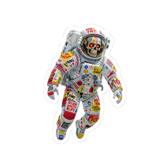 ColorFlow | Urban Graffiti Skull Astronaut Sticker | Bold Space Streetwear Vinyl Decal for Rebels