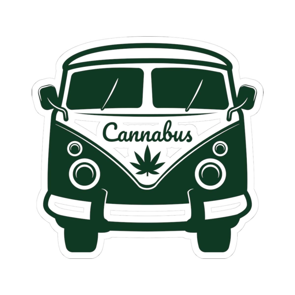 ColorFlow | Cannabus Sticker | Weed Van Decal for Stoners | Retro Marijuana Bus Vinyl | Funny 420 Cannabis Gift for Smokers