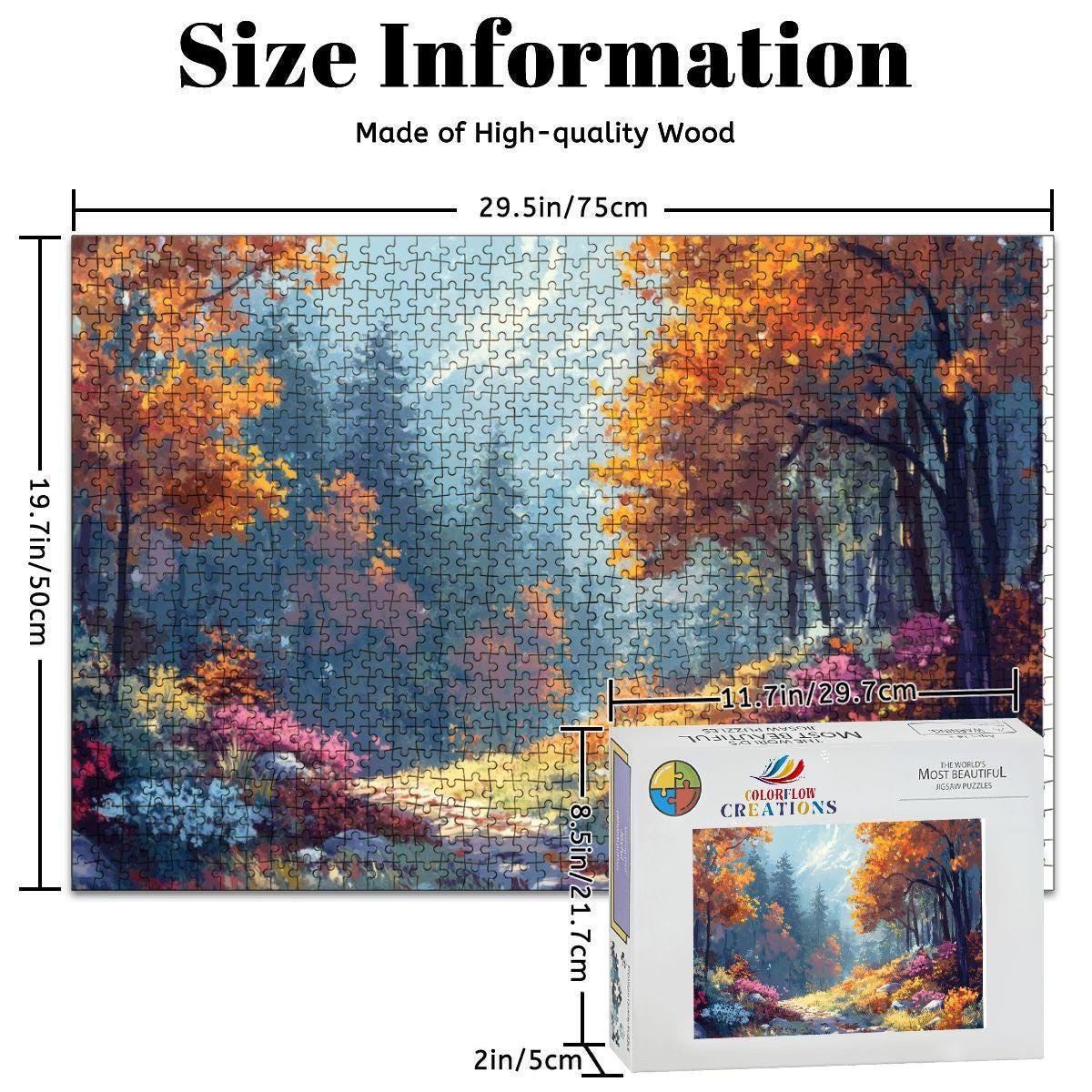 ColorFlow | Vibrant Fall Forest Puzzle 1000pc | Premium Wooden Jigsaw
