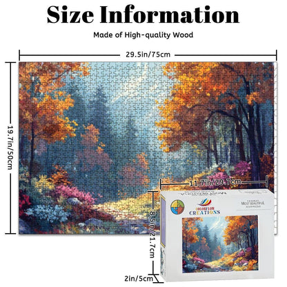 ColorFlow | Vibrant Fall Forest Puzzle 1000pc | Premium Wooden Jigsaw