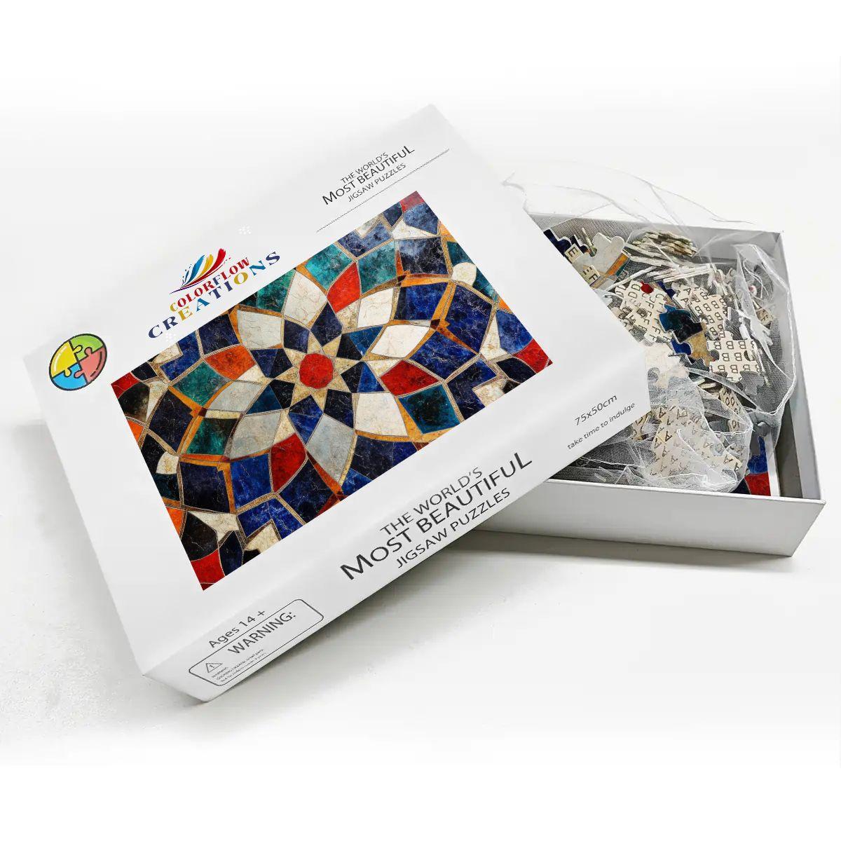 ColorFlow | Tiled Pattern Wooden Puzzle s | Detailed Abstract Mosaic