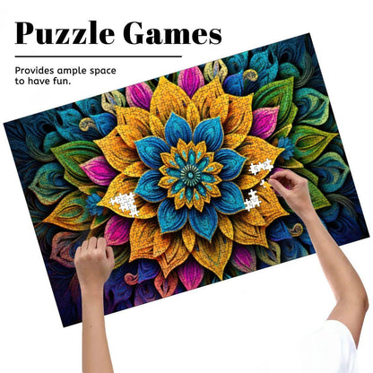 ColorFlow | Bright Bloom Mandala Wooden Puzzle 1000pc | Colorful Petal Puzzle