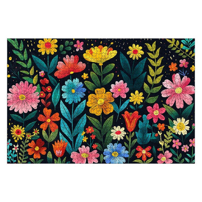 Floral Wooden Jigsaw Puzzle:  Basswood Garden Art