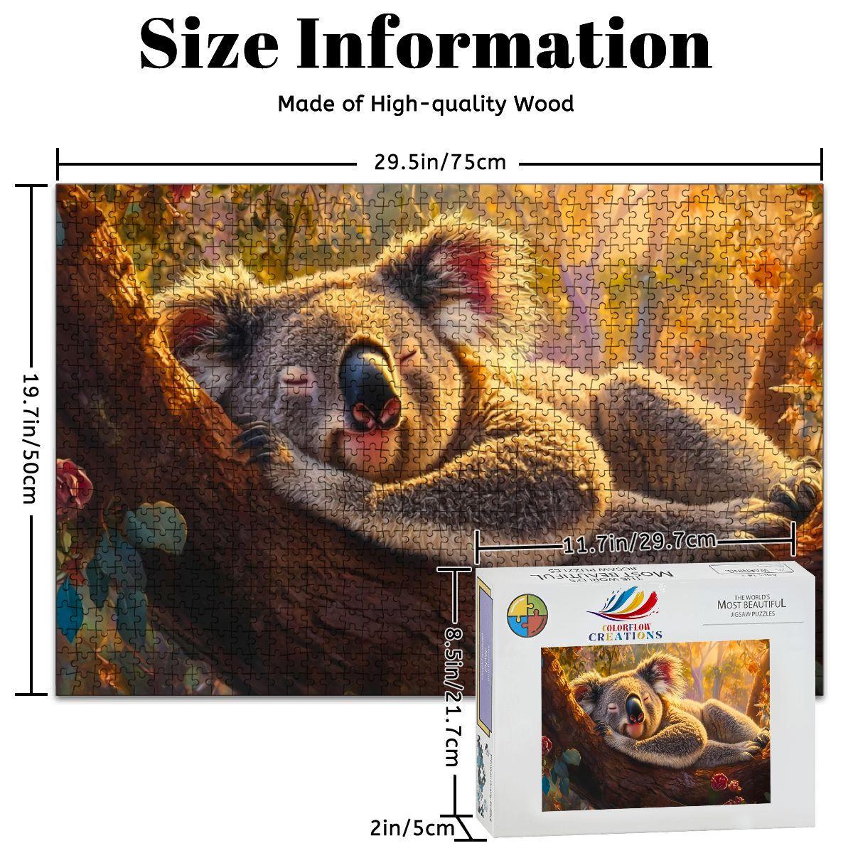 Koala Jigsaw Puzzle : Sleepy Bear Wooden Puzzle