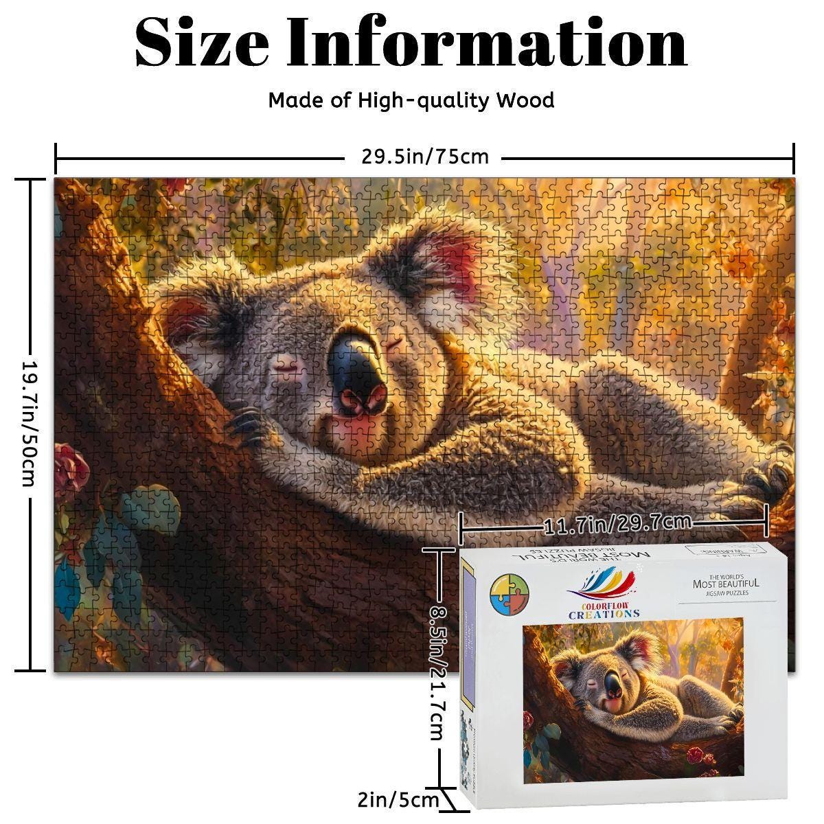 Koala Jigsaw Puzzle : Sleepy Bear Wooden Puzzle