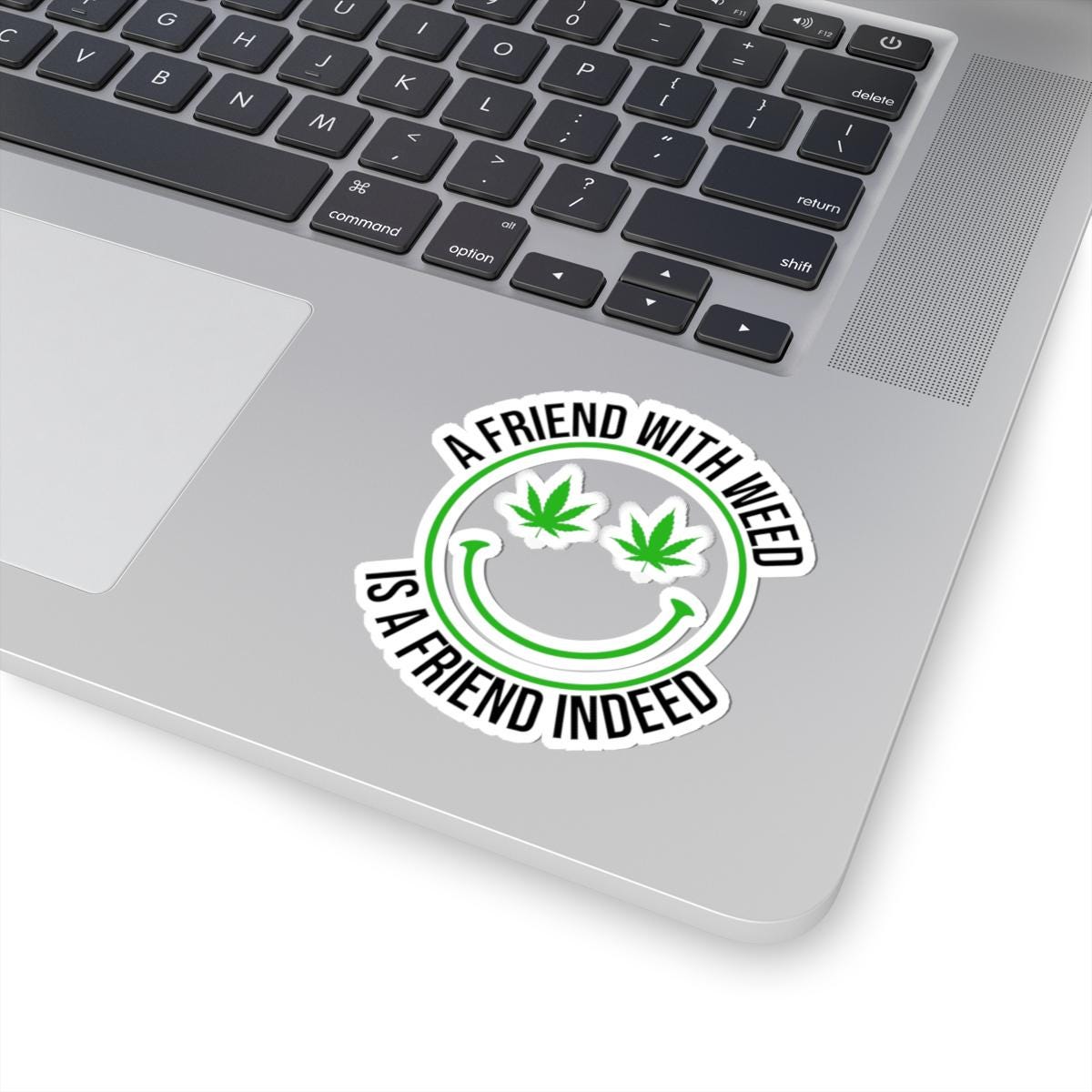 ColorFlow | Funny Weed Smiley Face Sticker Waterproof Stoner Vinyl Decal with Cannabis Eyes for Laptop Water Bottle or 420 Gift Idea