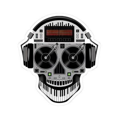 DJ Skull Turntable Sticker: Waterproof Vinyl EDM Music Decal