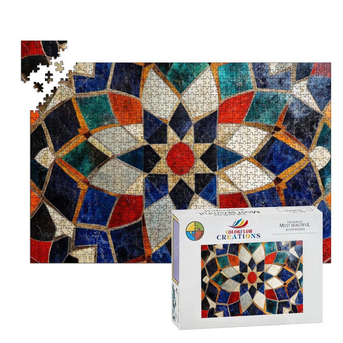 ColorFlow | Tiled Pattern Wooden Puzzle s | Detailed Abstract Mosaic