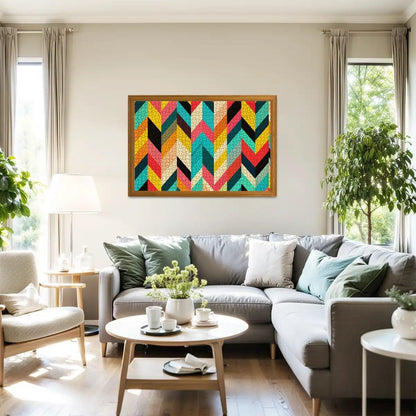 ColorFlow | Pop Art Chevron Wooden Puzzle 1000pc | Multicolor Geometric Puzzle